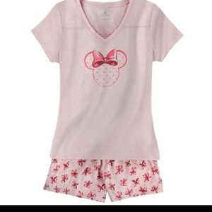 Disney Parks Ladies Minnie Mouse Bows Pajama Set